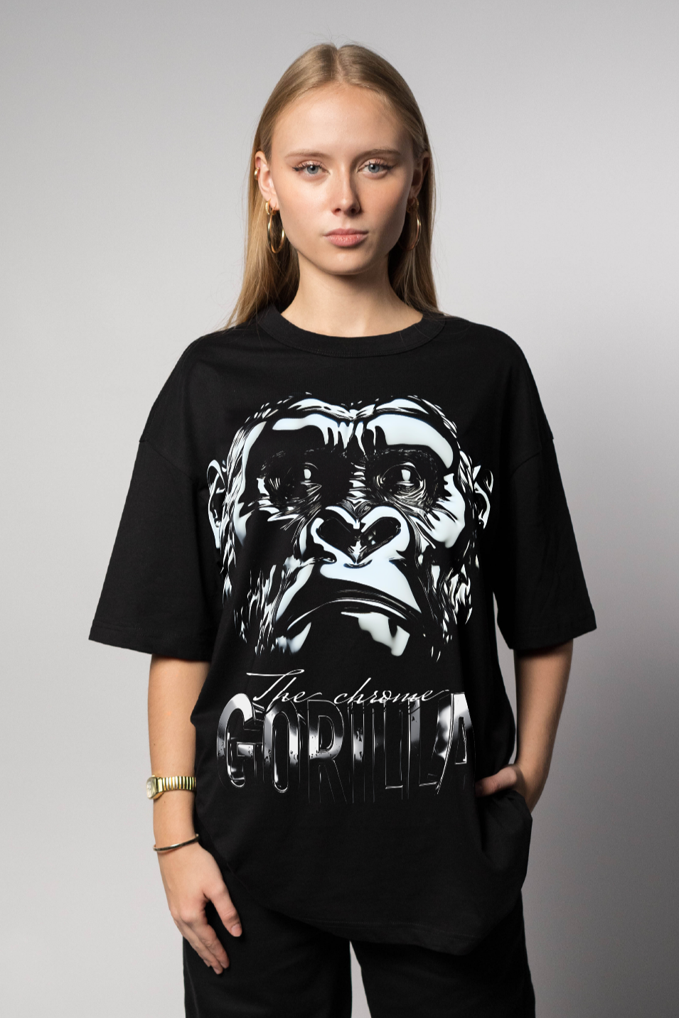 BIO BOXY TEE - CHROME GORILLA
