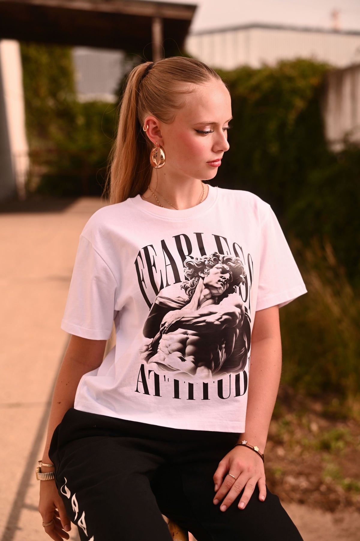 LADIES CROPPED TEE - FEARLESS ATTITUDE