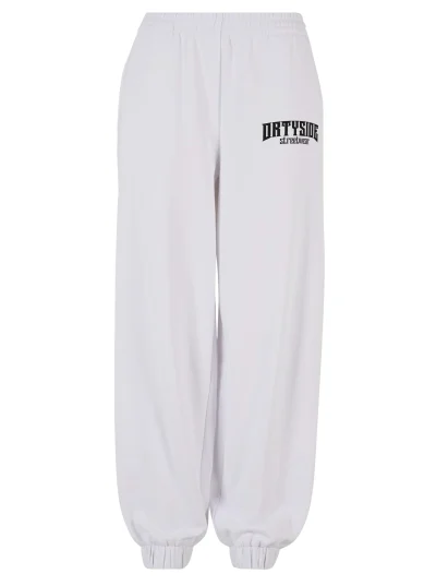 LADIES HIGH WAIST BALLON JOGGER - WHITE/BLACK