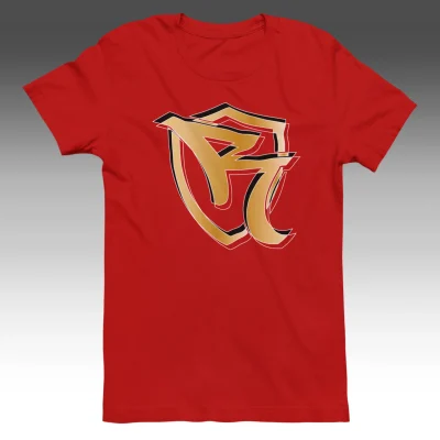 ORGANIC T-SHIRT - ROKKAZ RED-GOLD