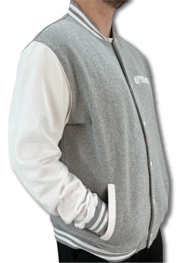 COLLEGE JACKET - GREY & WHITE