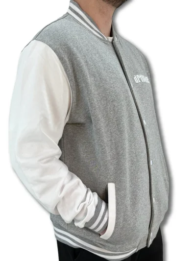 COLLEGE JACKET - GREY & WHITE