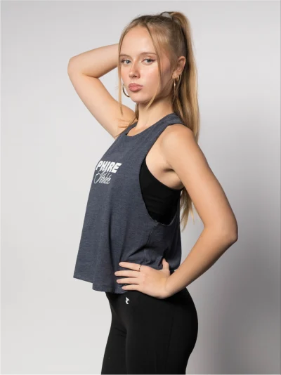 Racerback Cropped Tank - NAVY