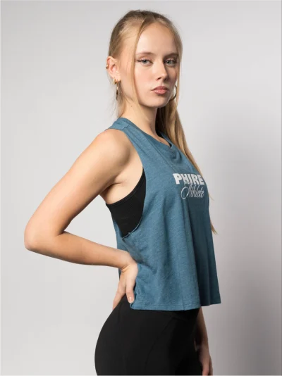 Racerback Cropped Tank - TEAL