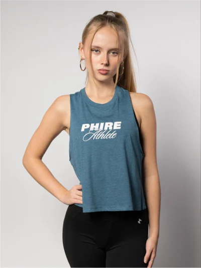 Racerback Cropped Tank - TEAL