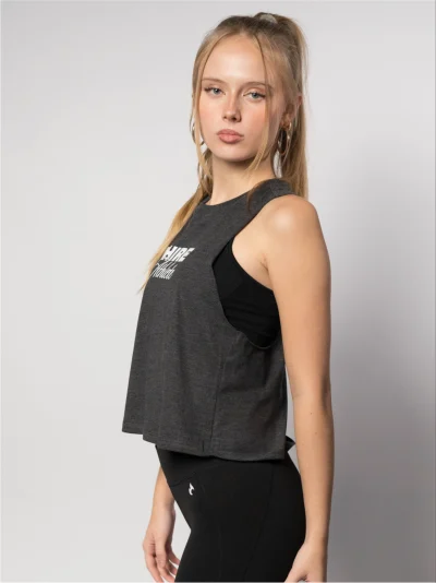 Racerback Cropped Tank - DARKGREY